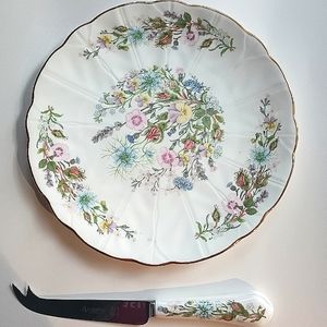 Aynsley Wild Tudor Bone China Cheese Plate & Knife